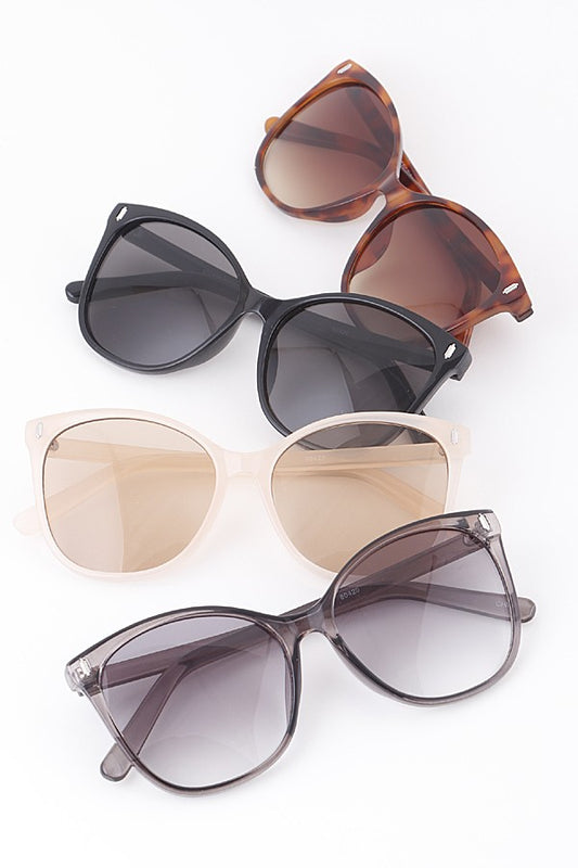 minimal round cateye sunglasses