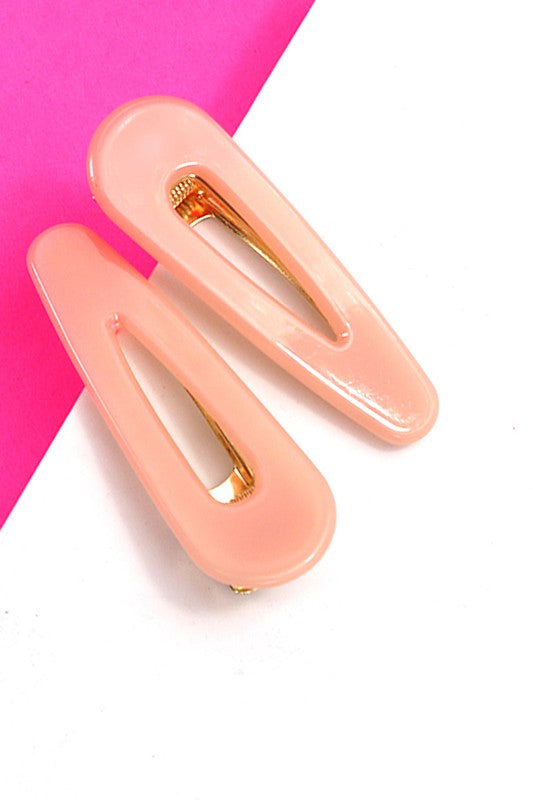 cellulose acrylic hair clip set us online boutique hair accessories peach pink