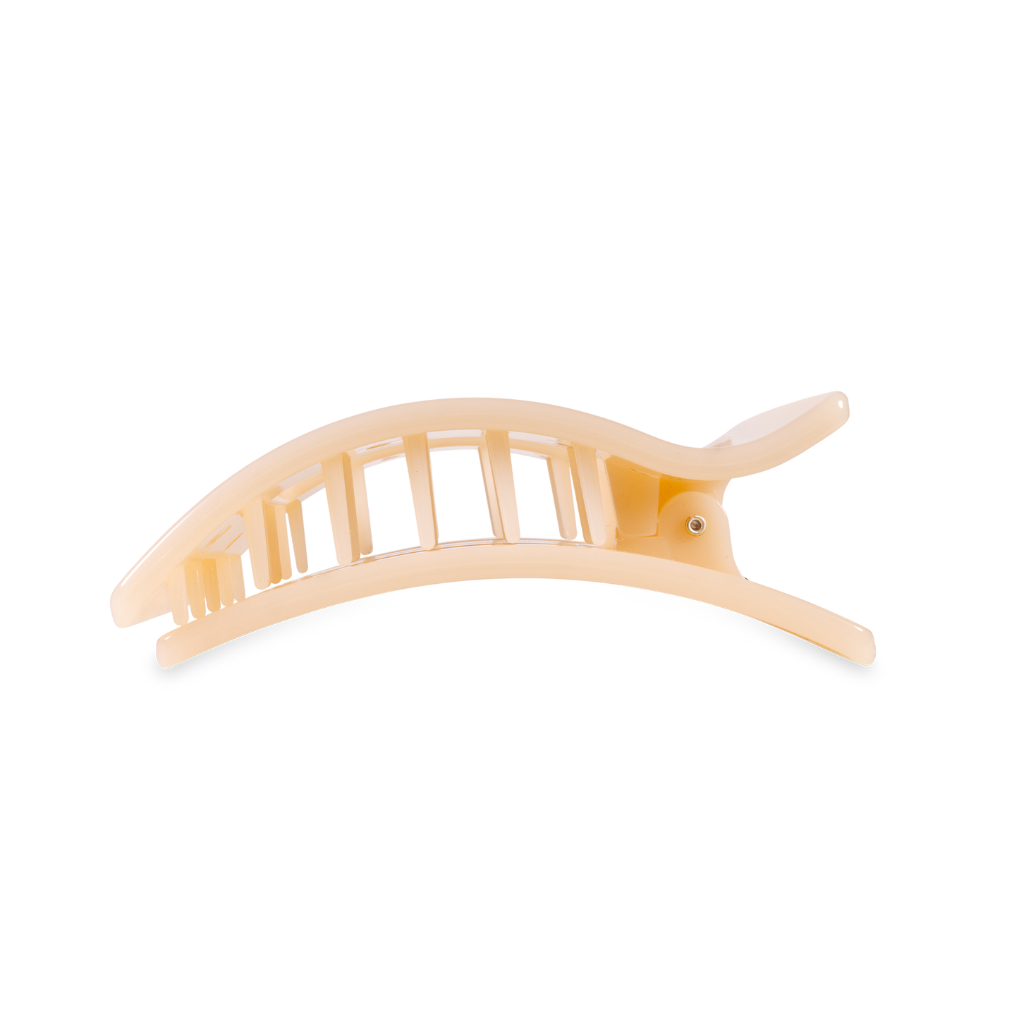 almond beige flat rectangle hair claw
