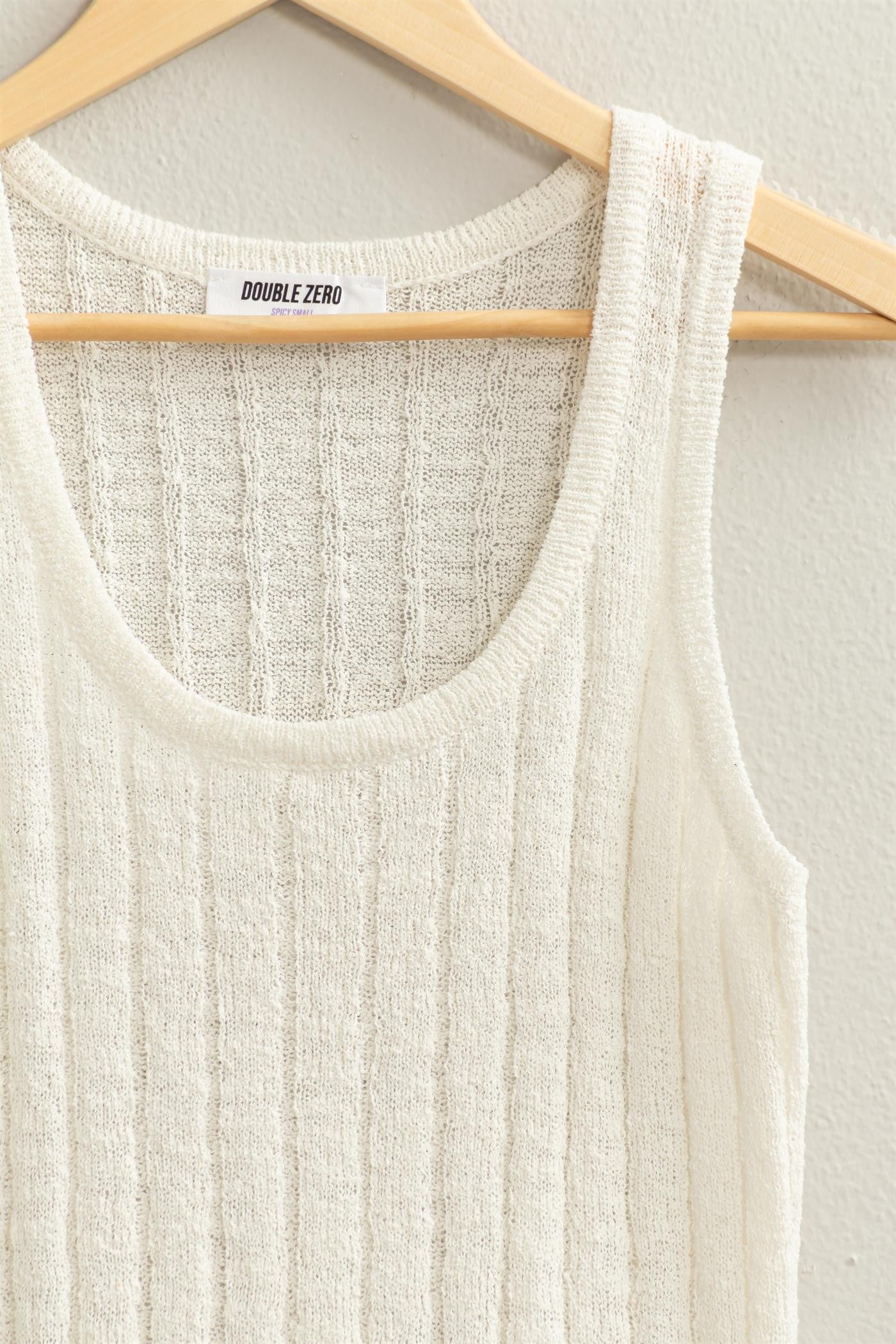 full length ribbed sweater tank, lightweight, semi see through sweater material, scoop neck