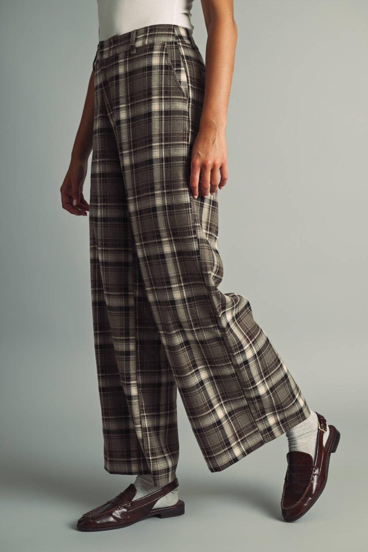 MIOU MUSE - P7535   PLAID PATTERN PANTS