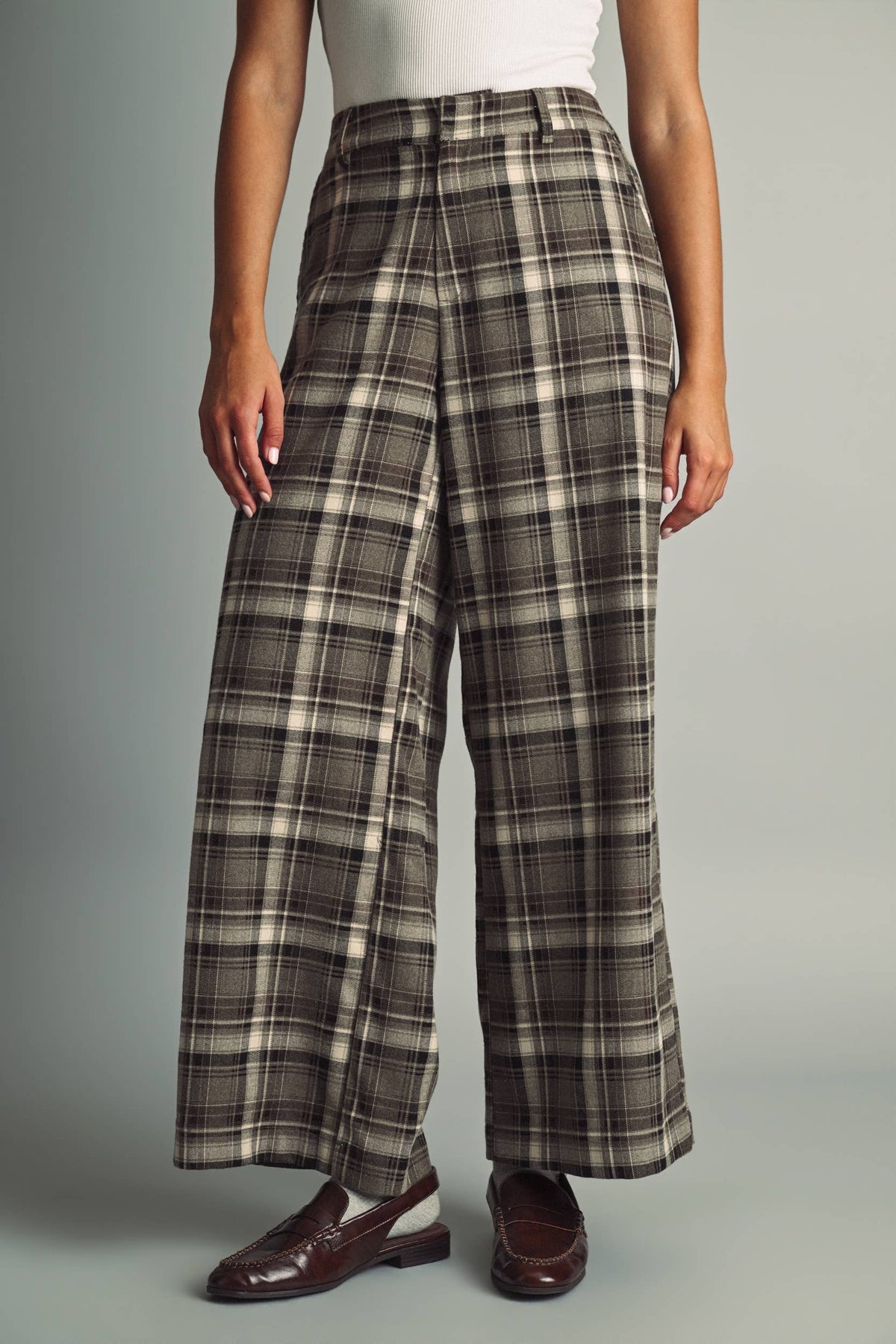 MIOU MUSE - P7535   PLAID PATTERN PANTS