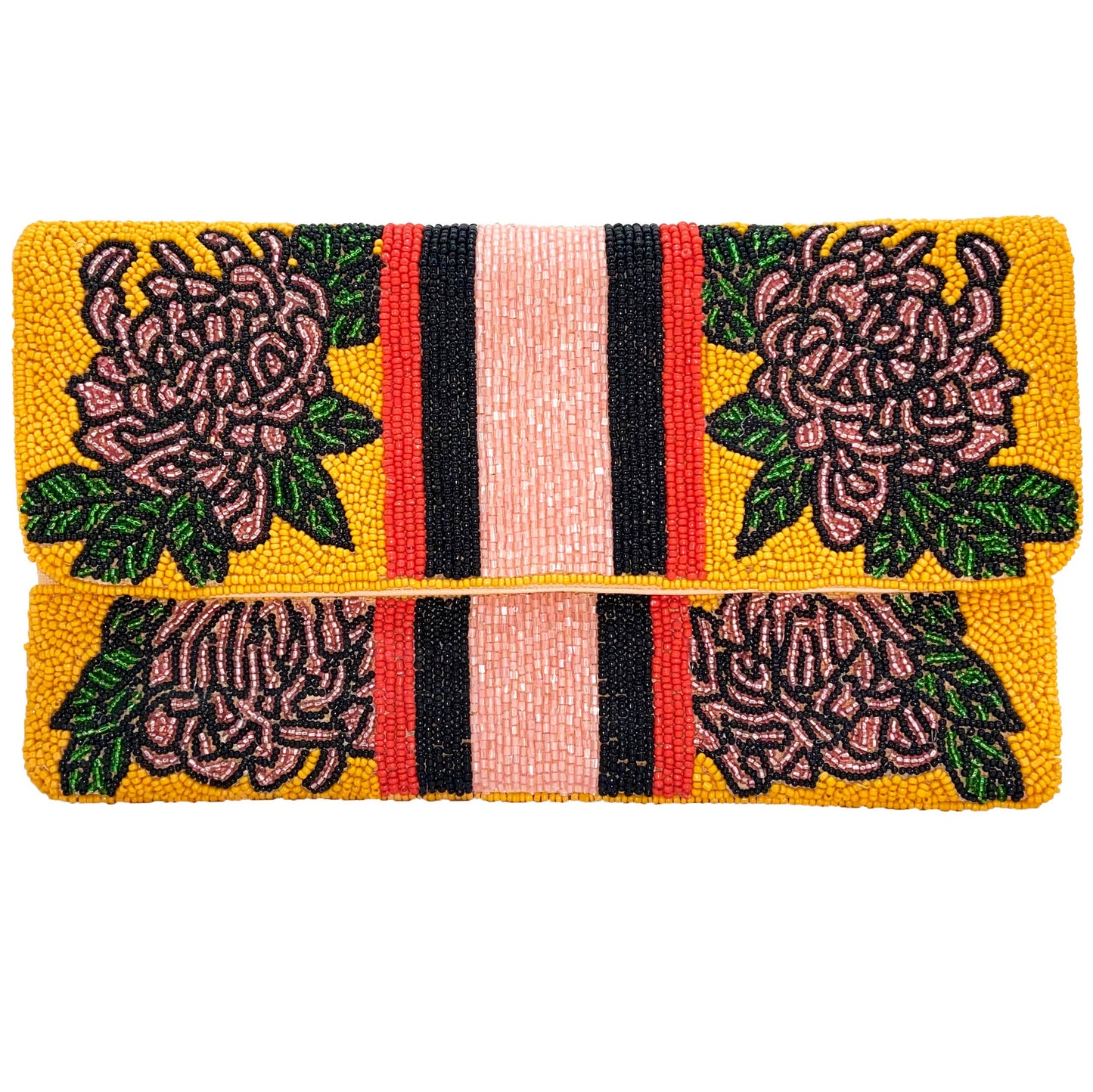 flash art beaded clutch