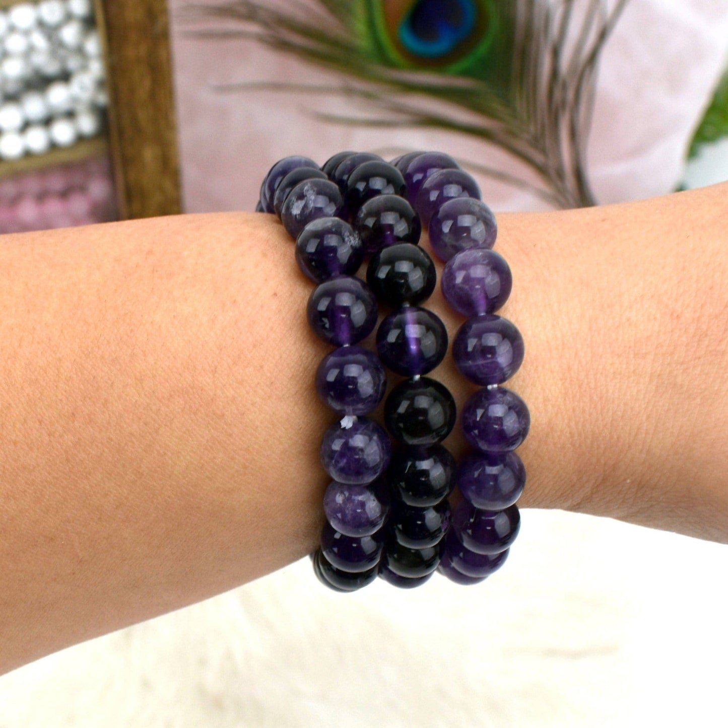 amethyst stretch bracelet