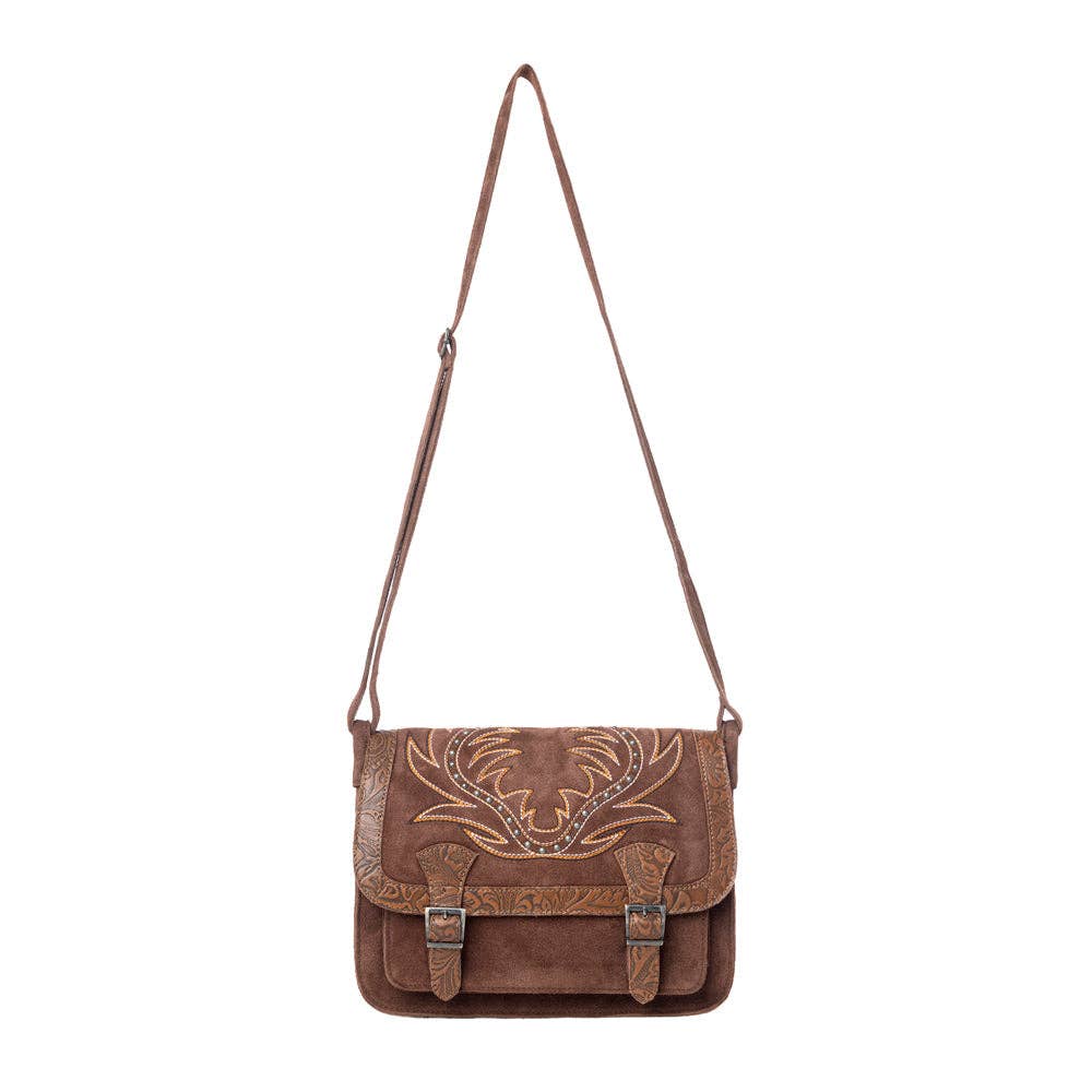 Leather Boot Embroidered Bag