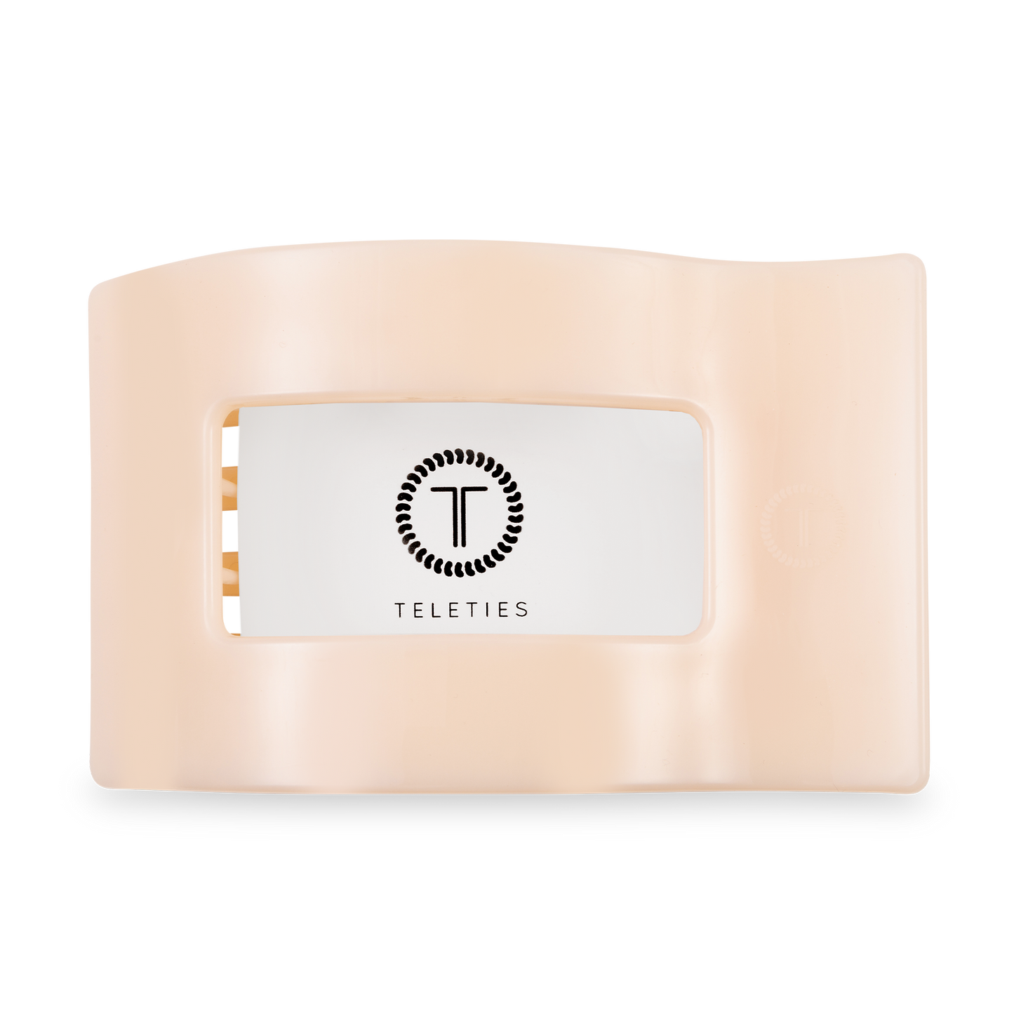 TELETIES - Flat Rectangle Hair Clip | Large | Almond Beige