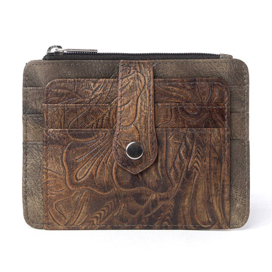 Embossed Leather Credit Card Holder