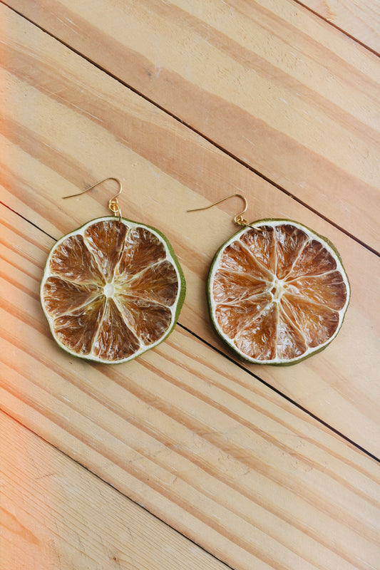 lime slice earrings