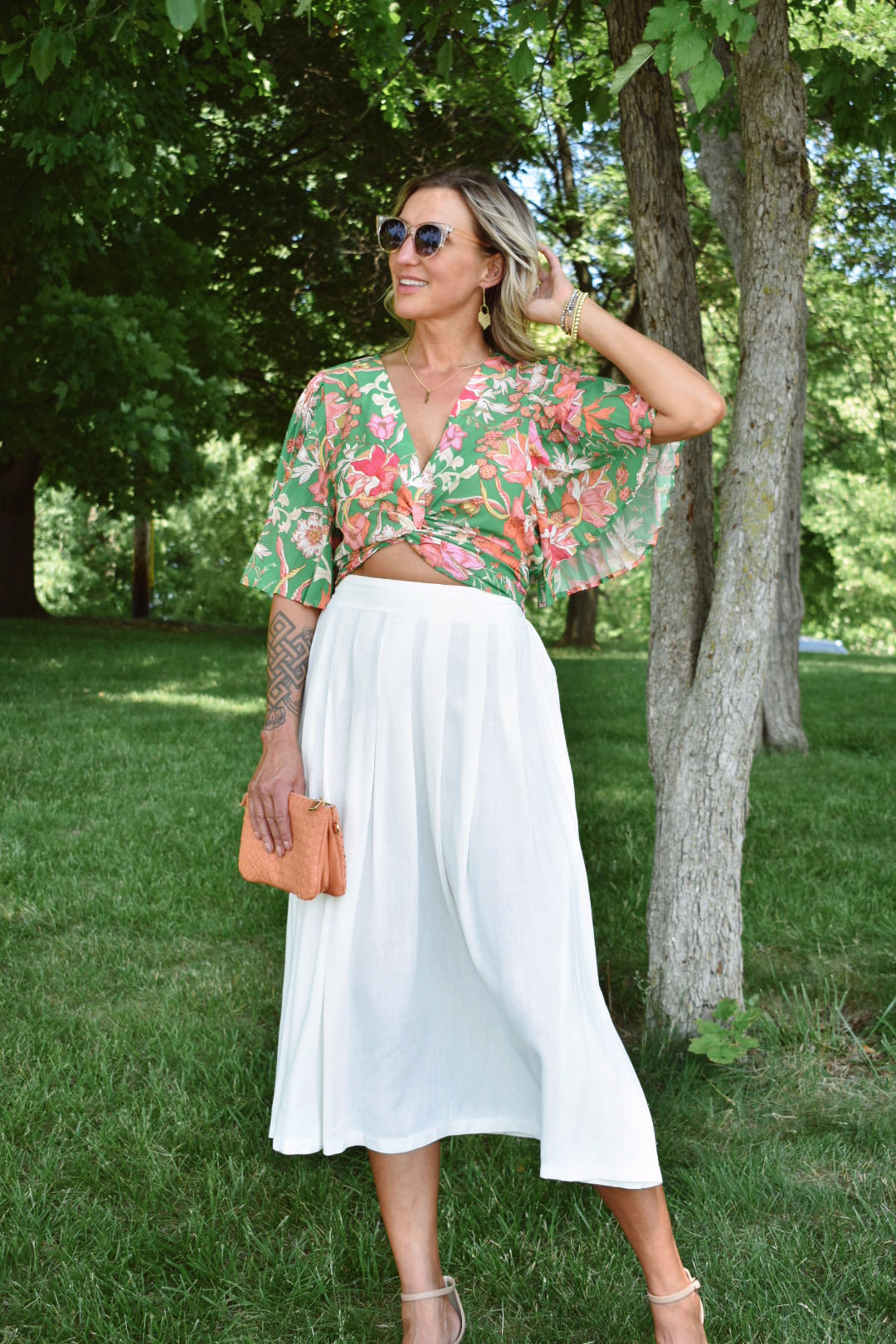 white pleated linen summer midi skirt hyfve double zero us online boutique