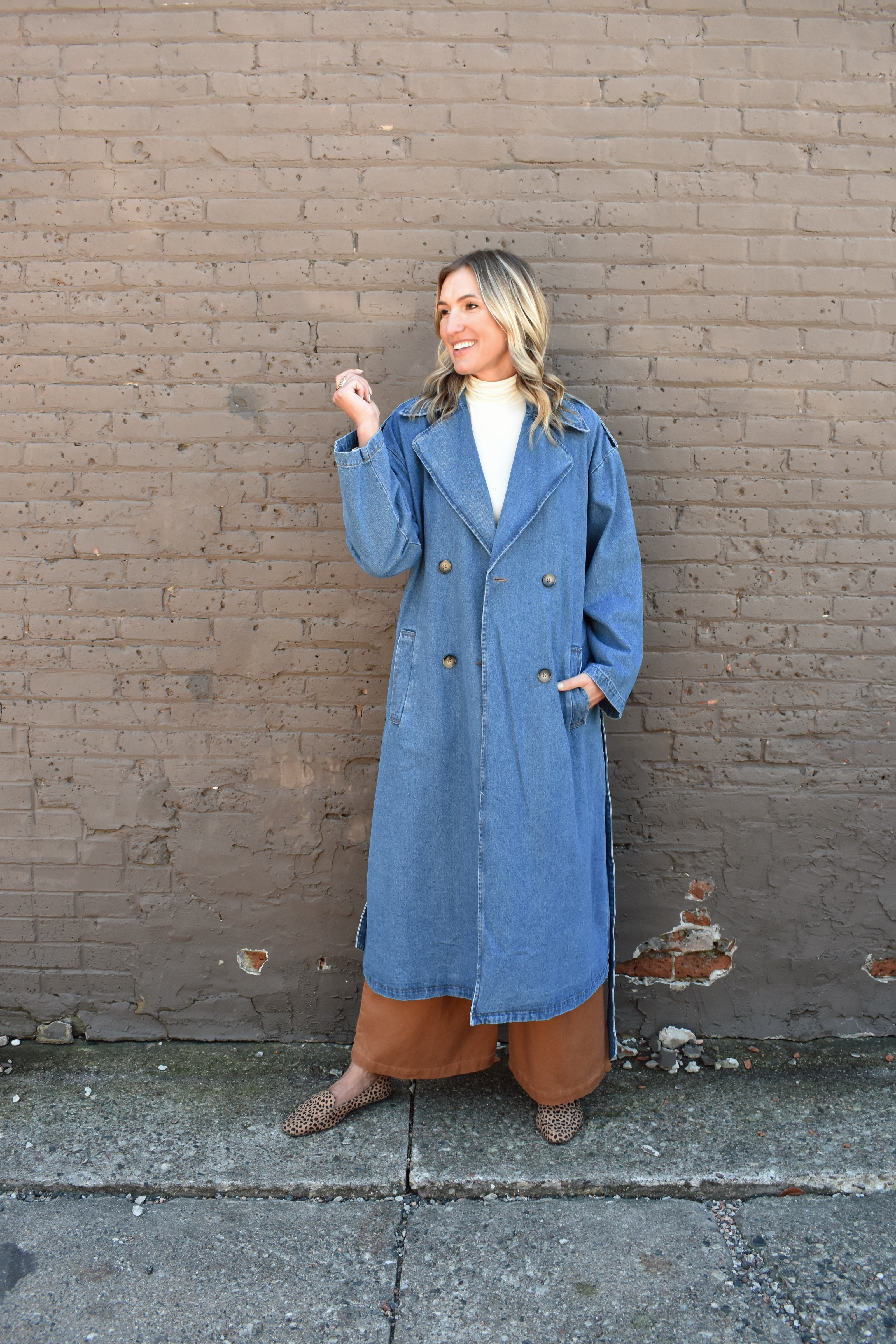 Denim raincoat sale