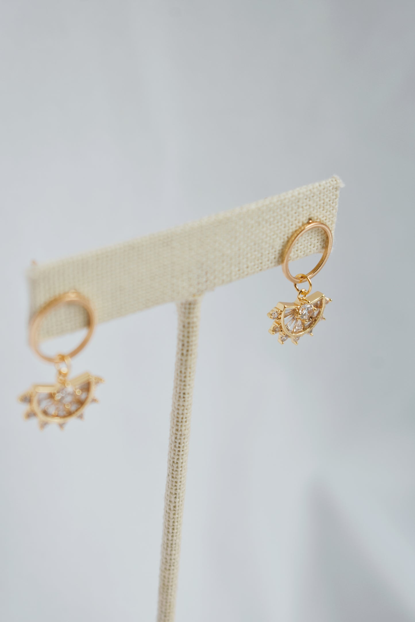 dainty gold plated rhinestone sparkly bling lightweight earrings