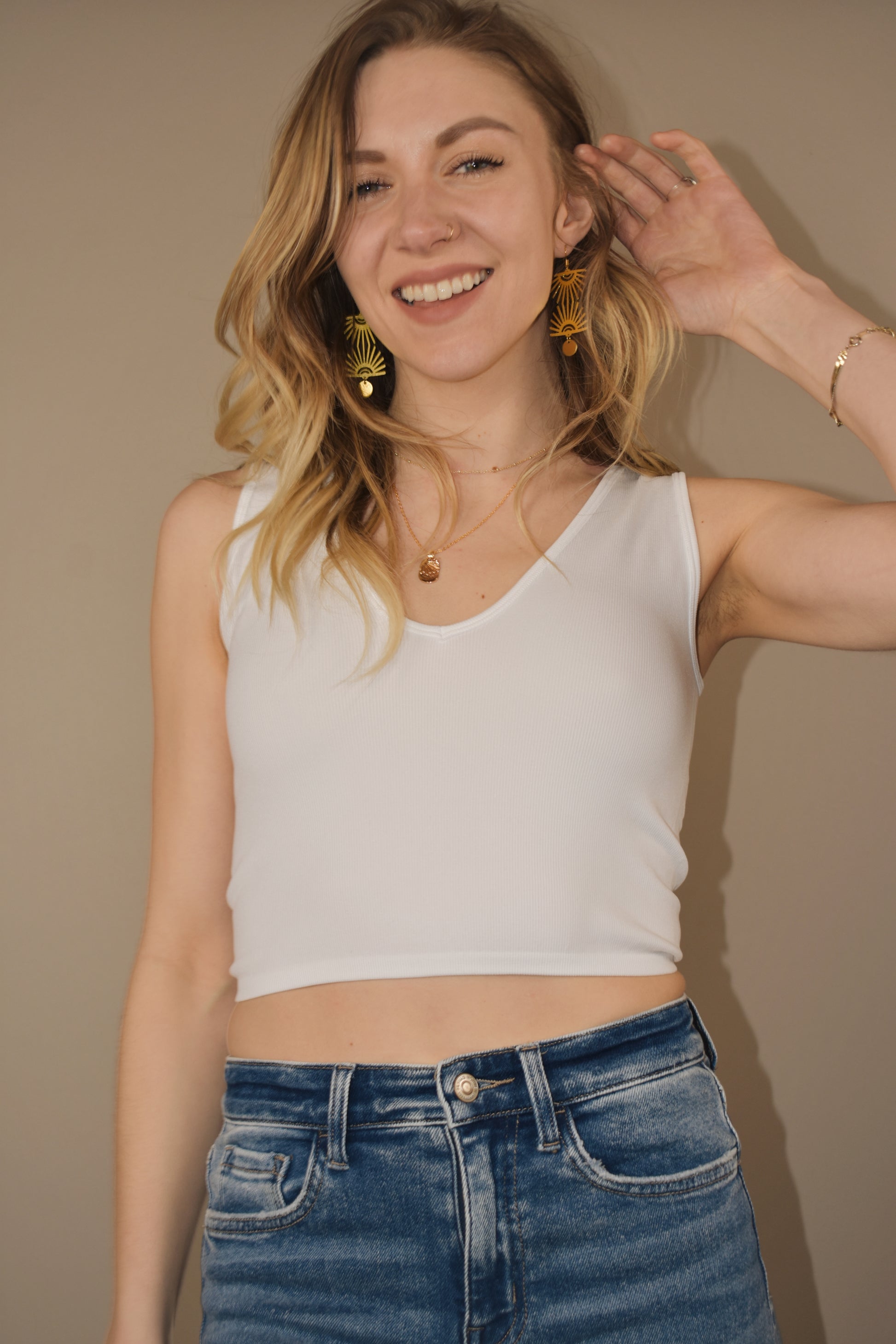 Ultra-Soft V-Neck Cropped Tank