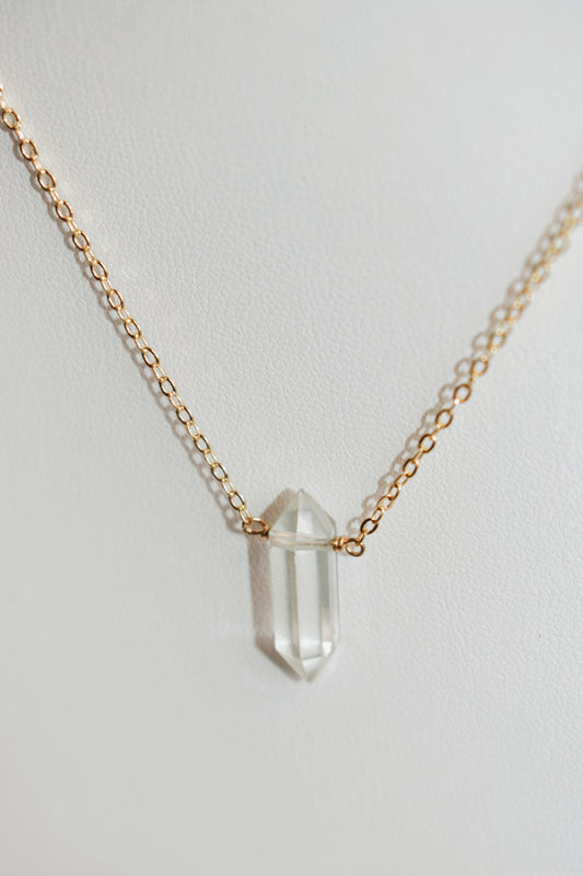 quartz point choker necklace