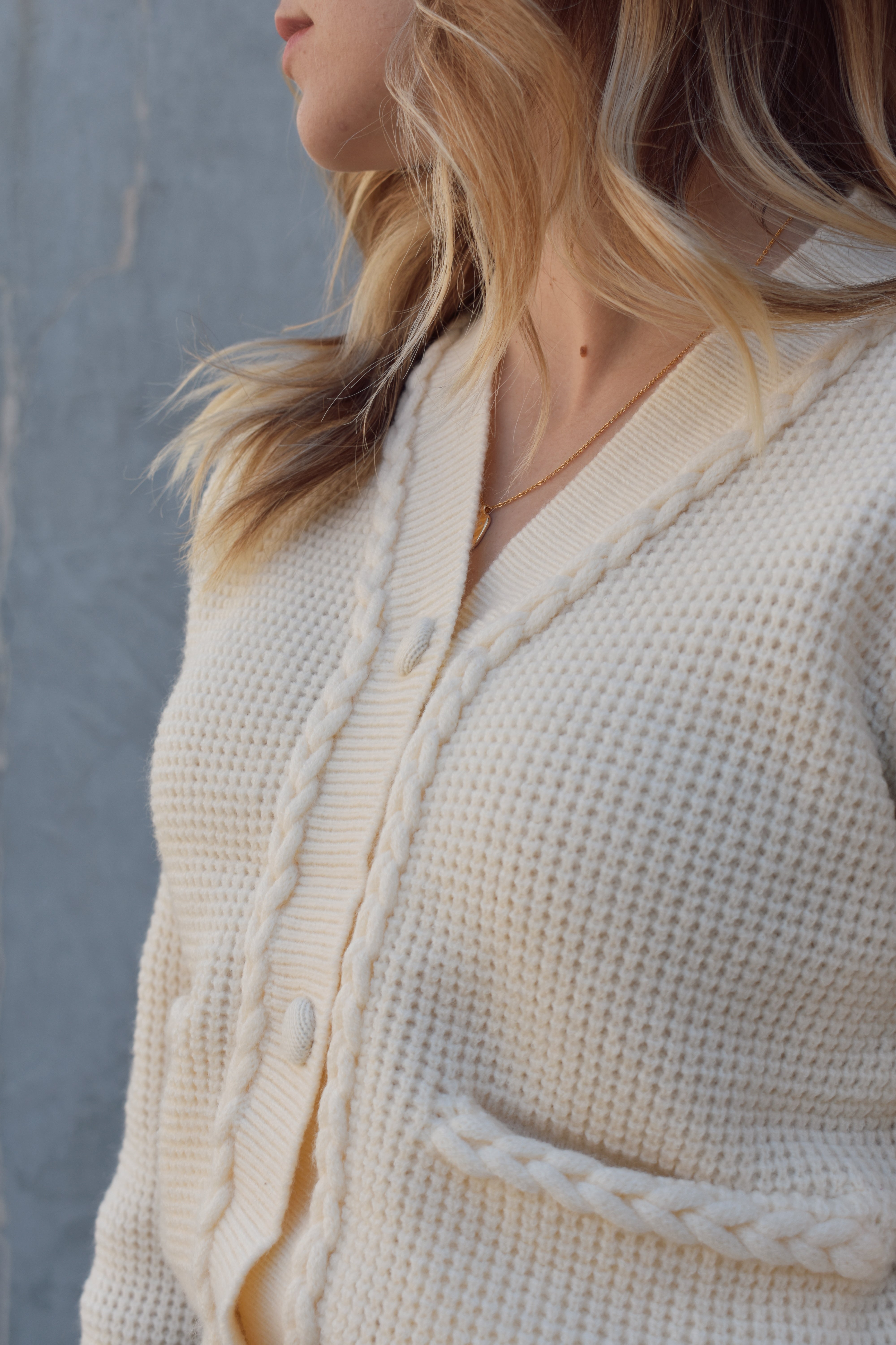 braid cropped cardigan