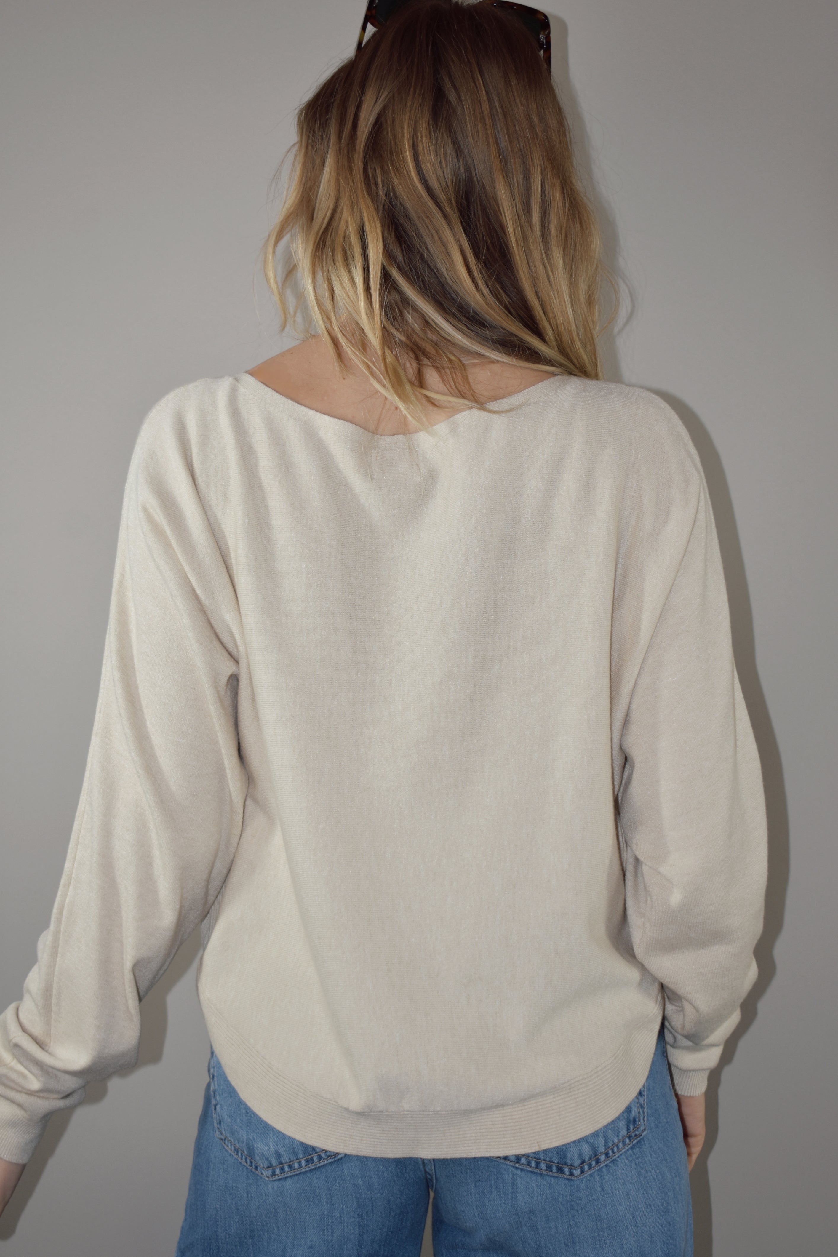 scooped pullover sweater