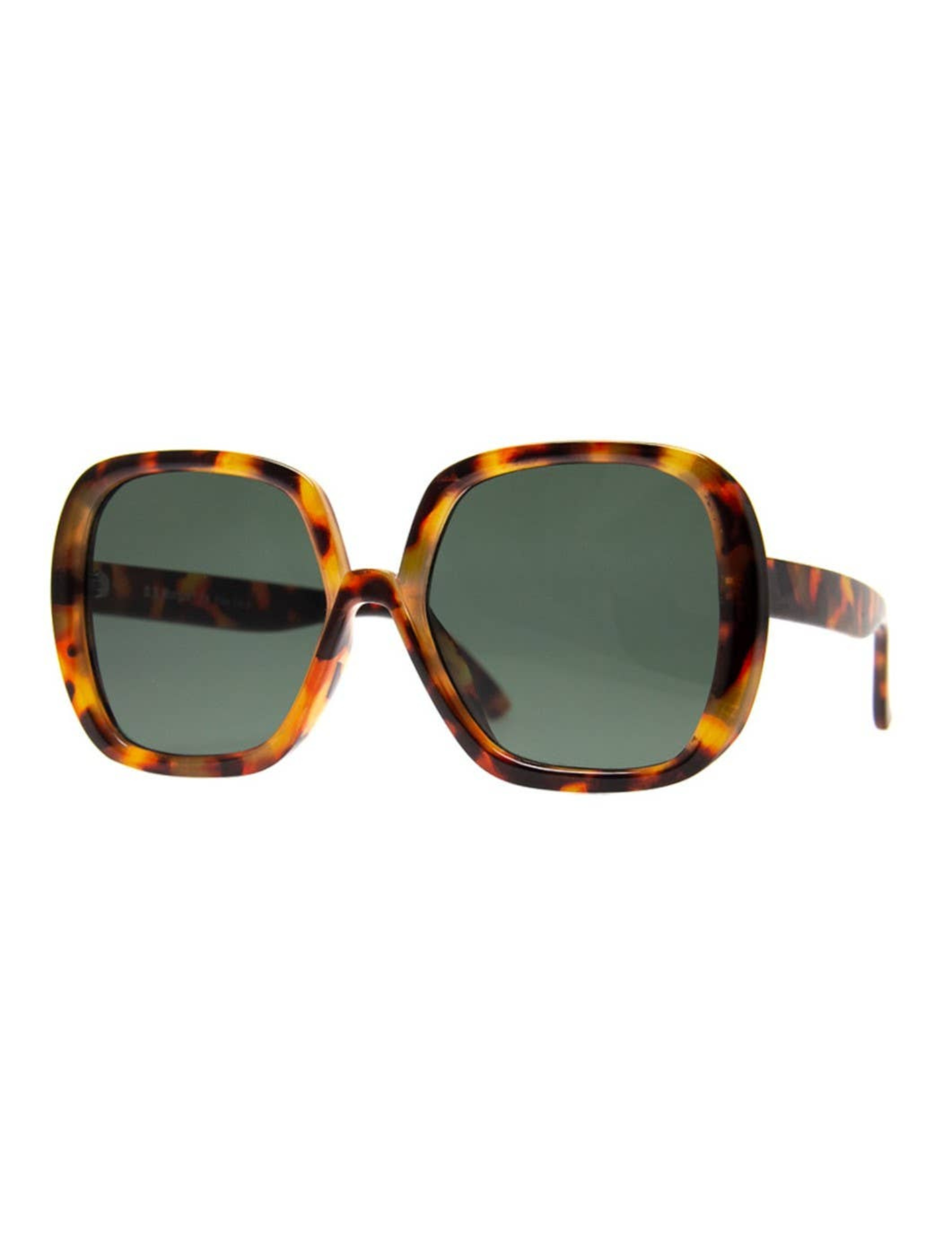 A.J. Morgan retro oversized square tortoise frames offer UV400 lens protection and impact resistant lenses.