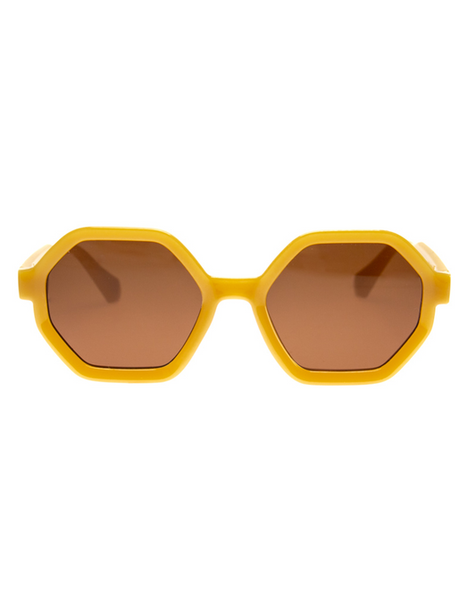 A.J. Morgan Yellow Vintage-inspired, geometric frames providing UV400 lens protection and impact-resistant lenses. Unisex