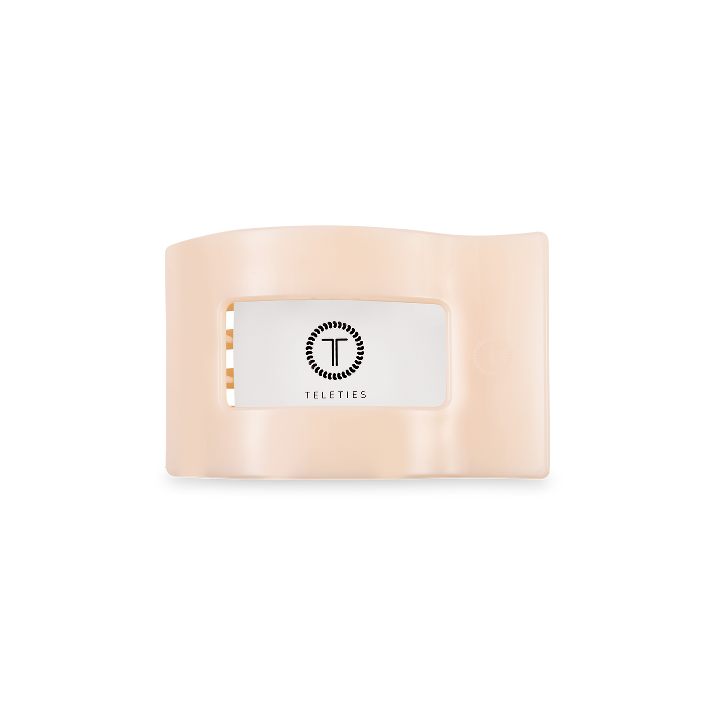 TELETIES - Flat Rectangle Hair Clip | Small | Almond Beige