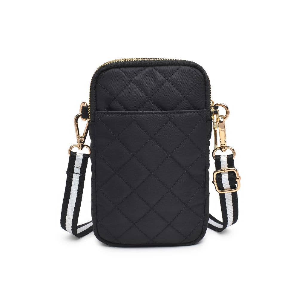 Sol and Selene - Divide & Conquer Quilted Crossbody: Black nude cream