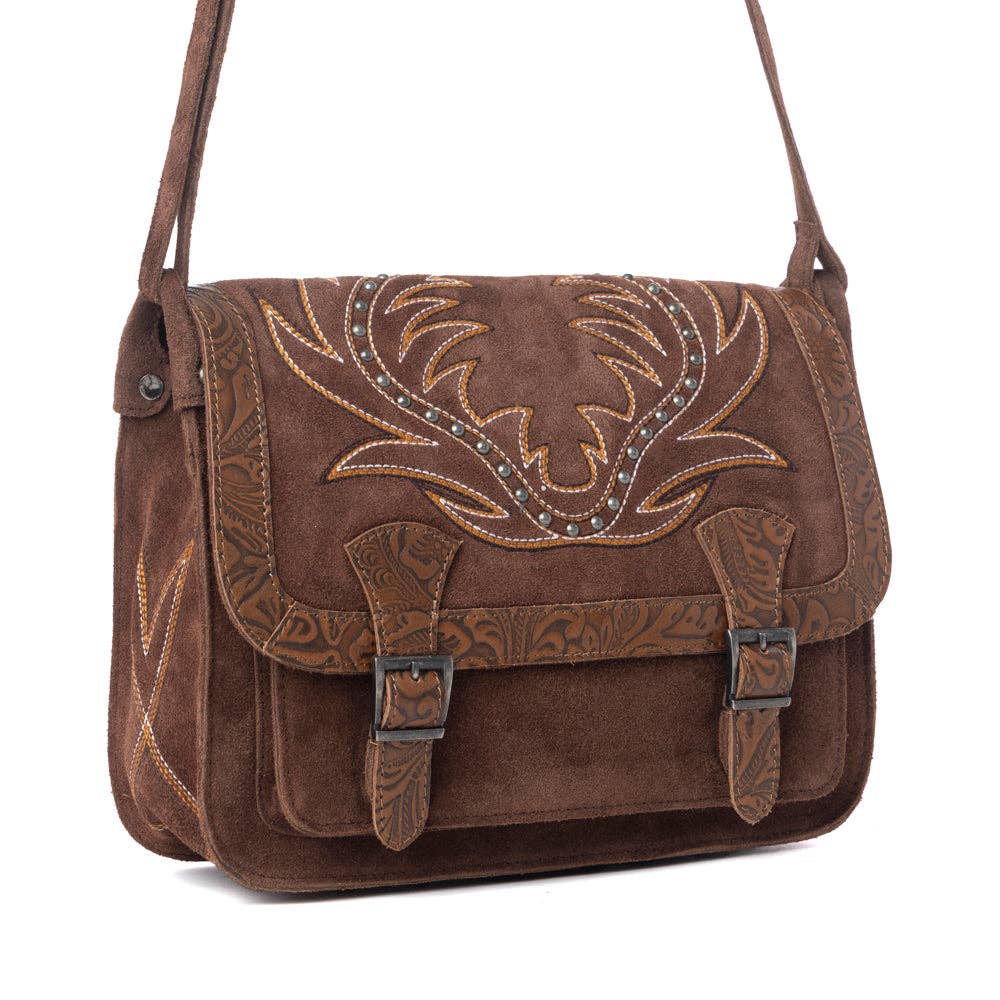Leather Boot Embroidered Bag