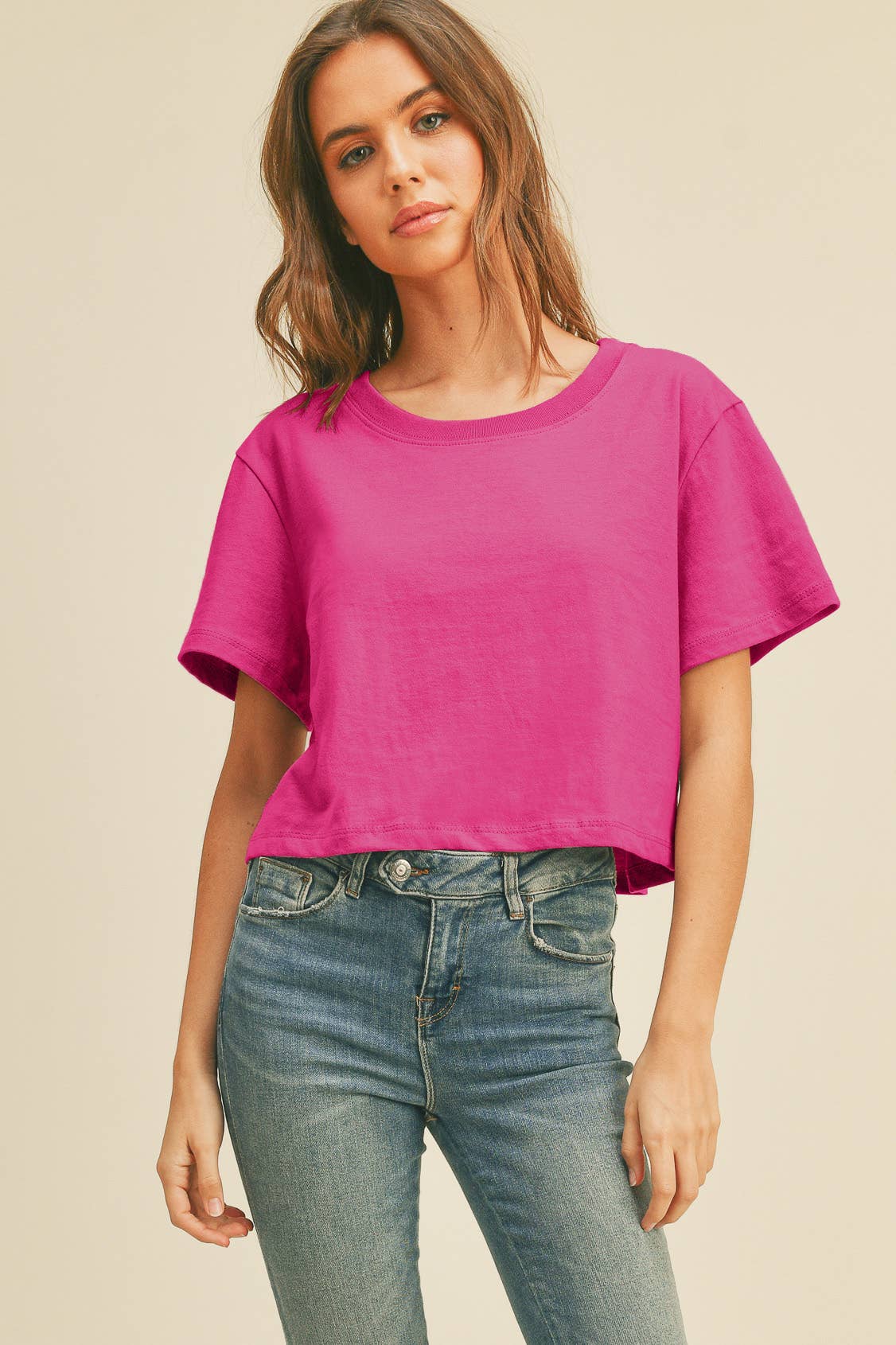 Honestee - TSTW1003WS Premium Garment Washed Blank Boxy Crop Tee