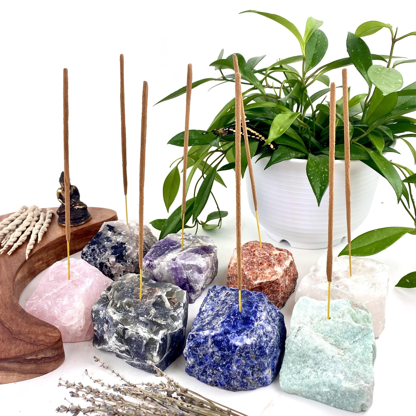 Rough Stone Crystal Incense Burner