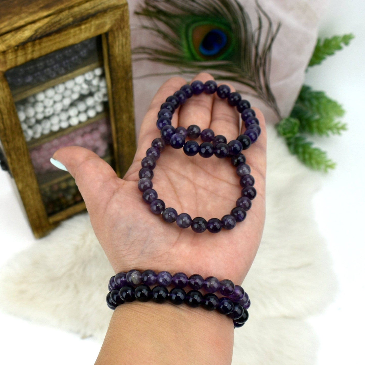 amethyst stretch bracelet