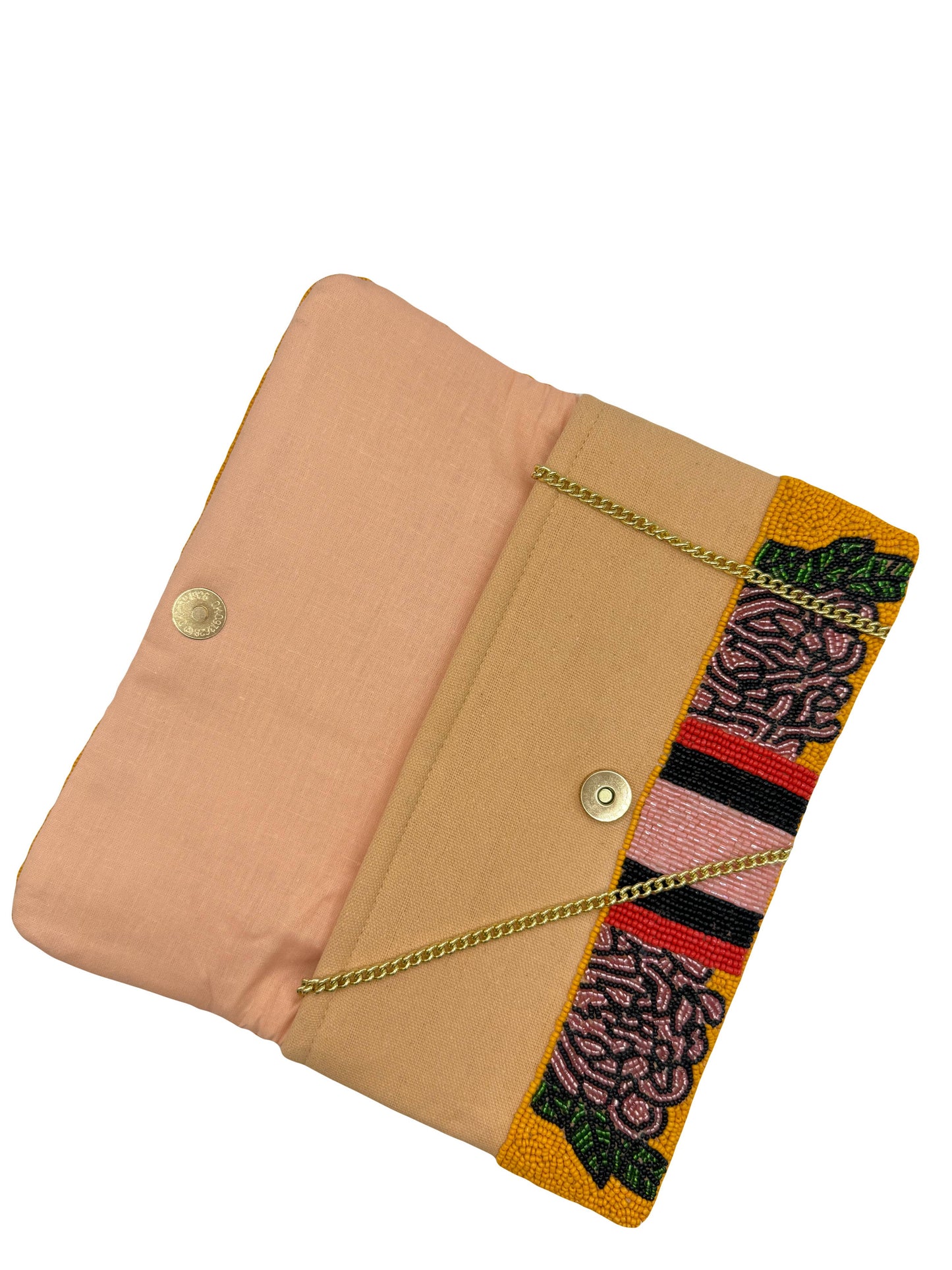 flash art beaded clutch