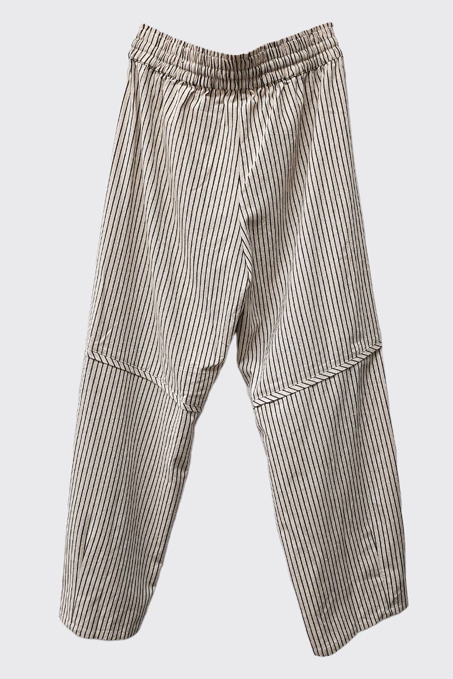 striped barrel pants