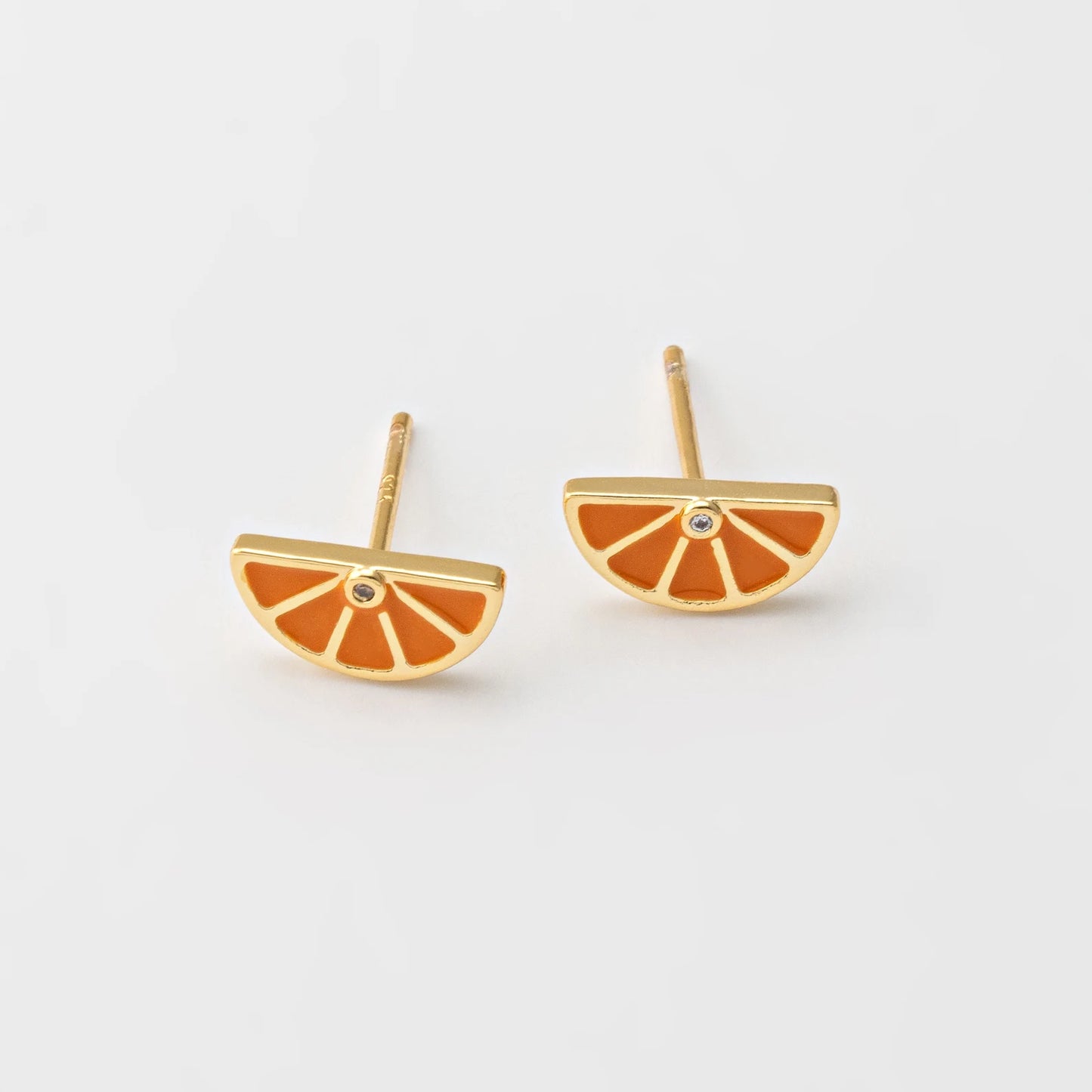 orange slice stud earrings