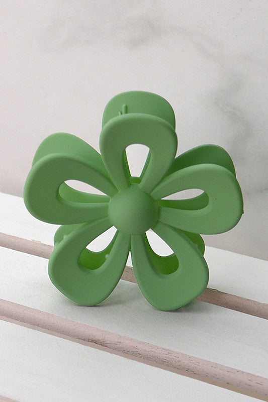 retro flower outline style hair claw clip accessory us online boutique bay leaf
