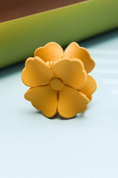 yellow mustard flower matte acrylic hair claw clip retro style us online boutique