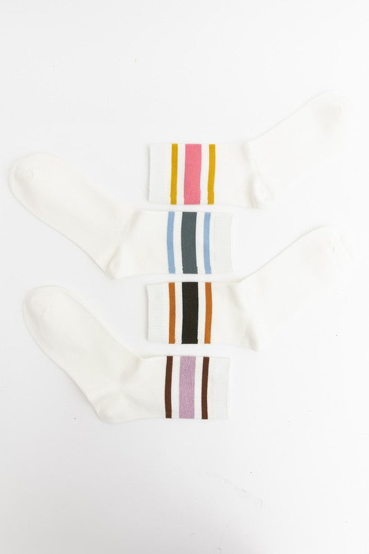 retro stripe crew socks