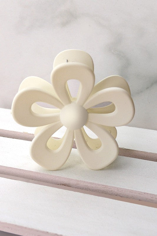 retro flower outline style hair claw clip accessory us online boutique off white
