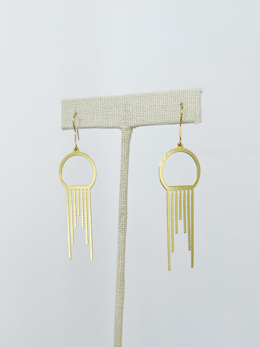 matrix modern minimalist statement gold brass earrings usa boutique