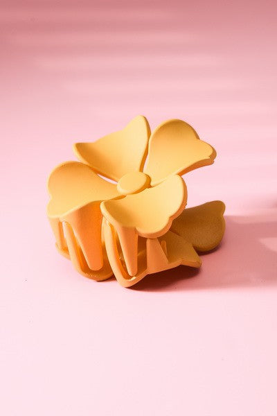 yellow mustard flower matte acrylic hair claw clip retro style us online boutique