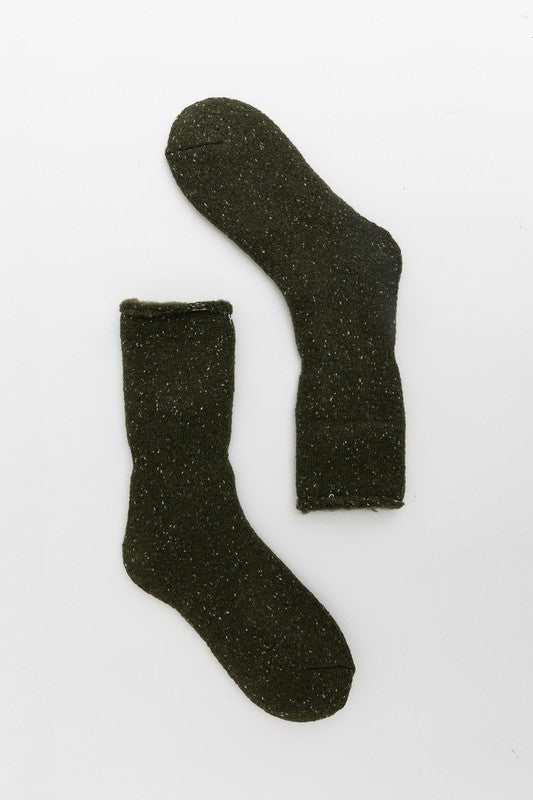 cozy speckle crew socks