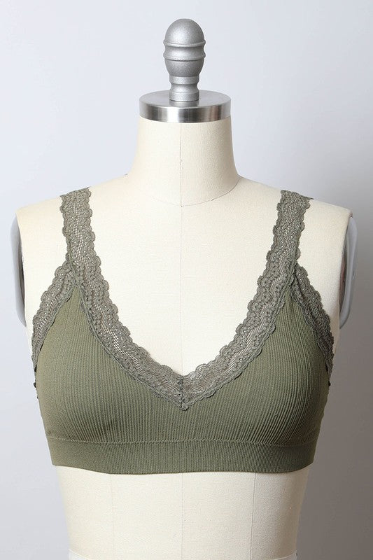 lace trim seamless padded bralette bra top the revival online boutique