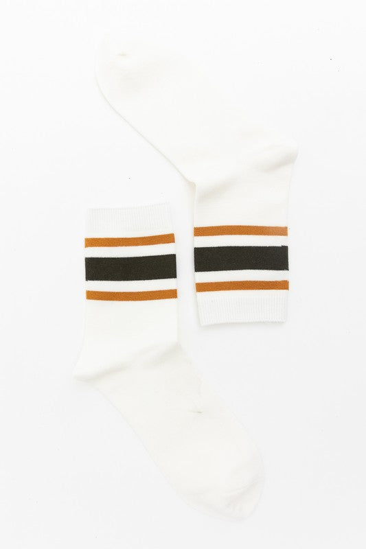retro stripe crew socks