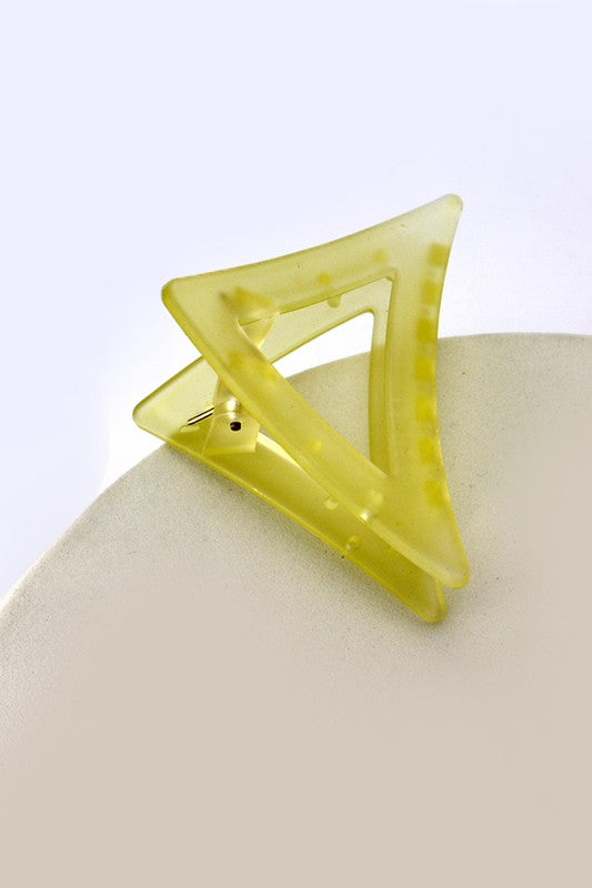 triangle frosted tin Tok trend hair claw clip us online boutique  chartreuse green
