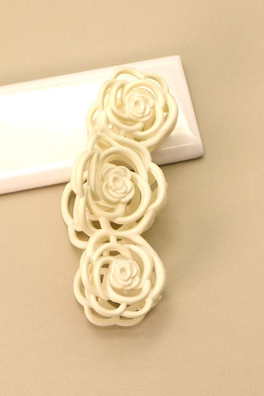 rose floral bouquet hair claw clip accessory trend us online boutique off white