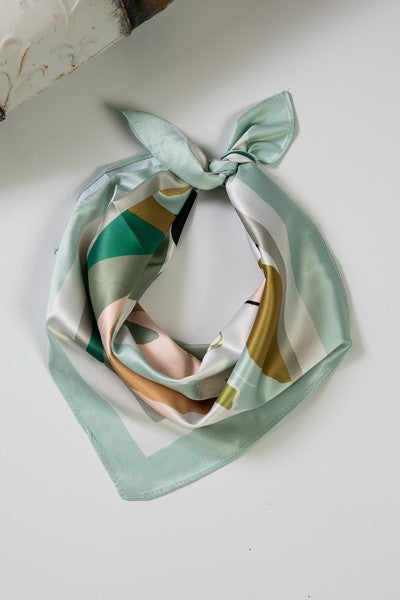 botanical monstera print square silk scarf us online boutique accessories