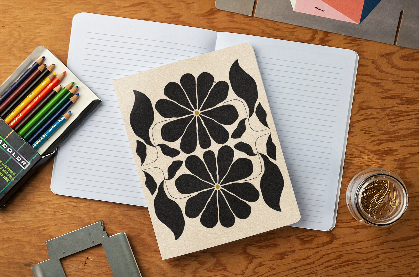 minimalist floral pattern denik lined journal notebook us online boutique