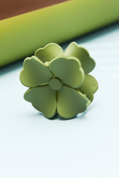 green apple color flower matte acrylic hair claw clip retro style us online boutique