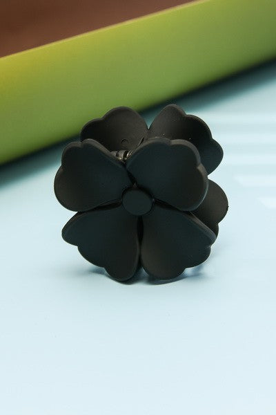 black flower matte acrylic hair claw clip retro style us online boutique