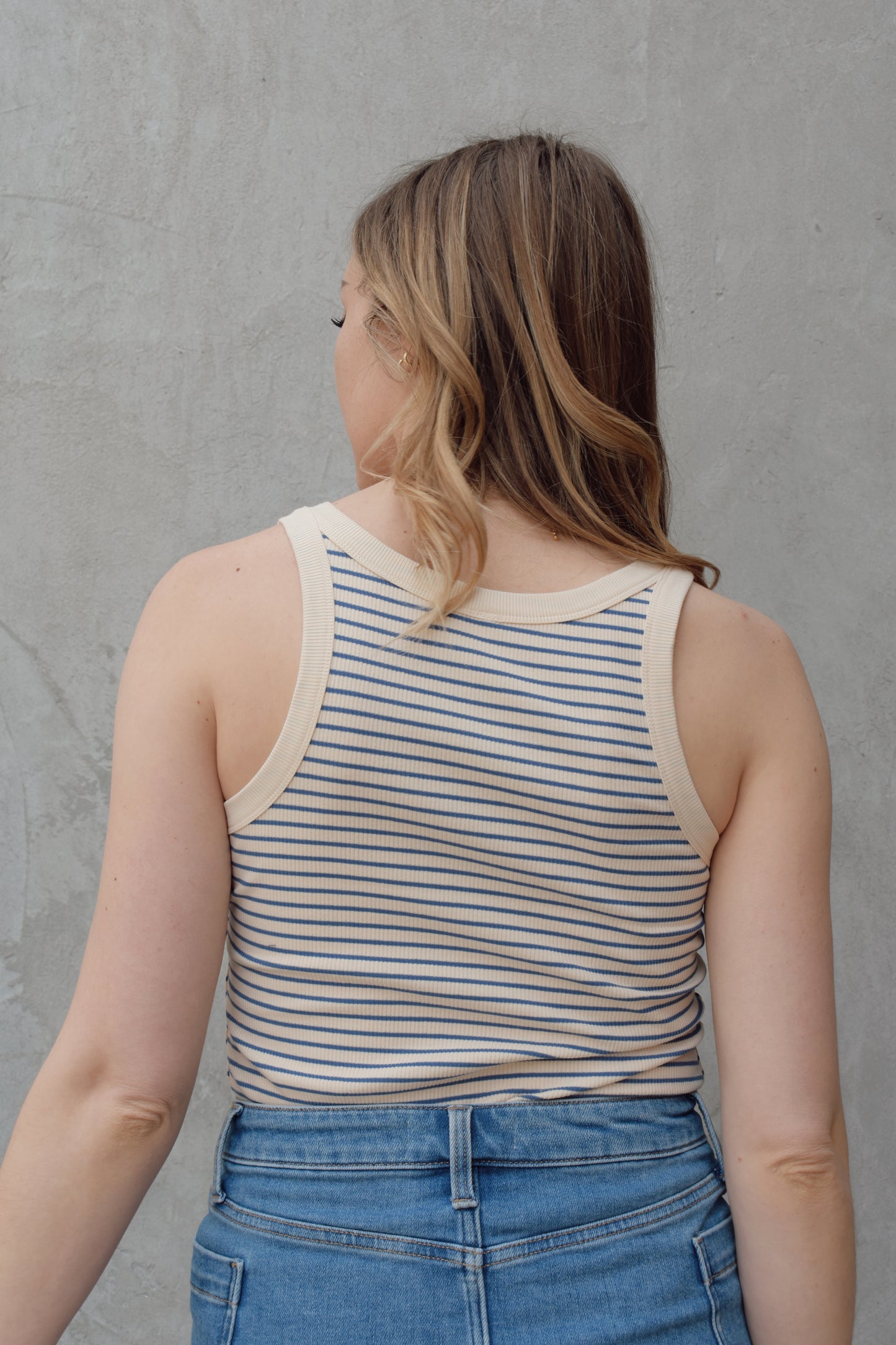 striped ribbed tank