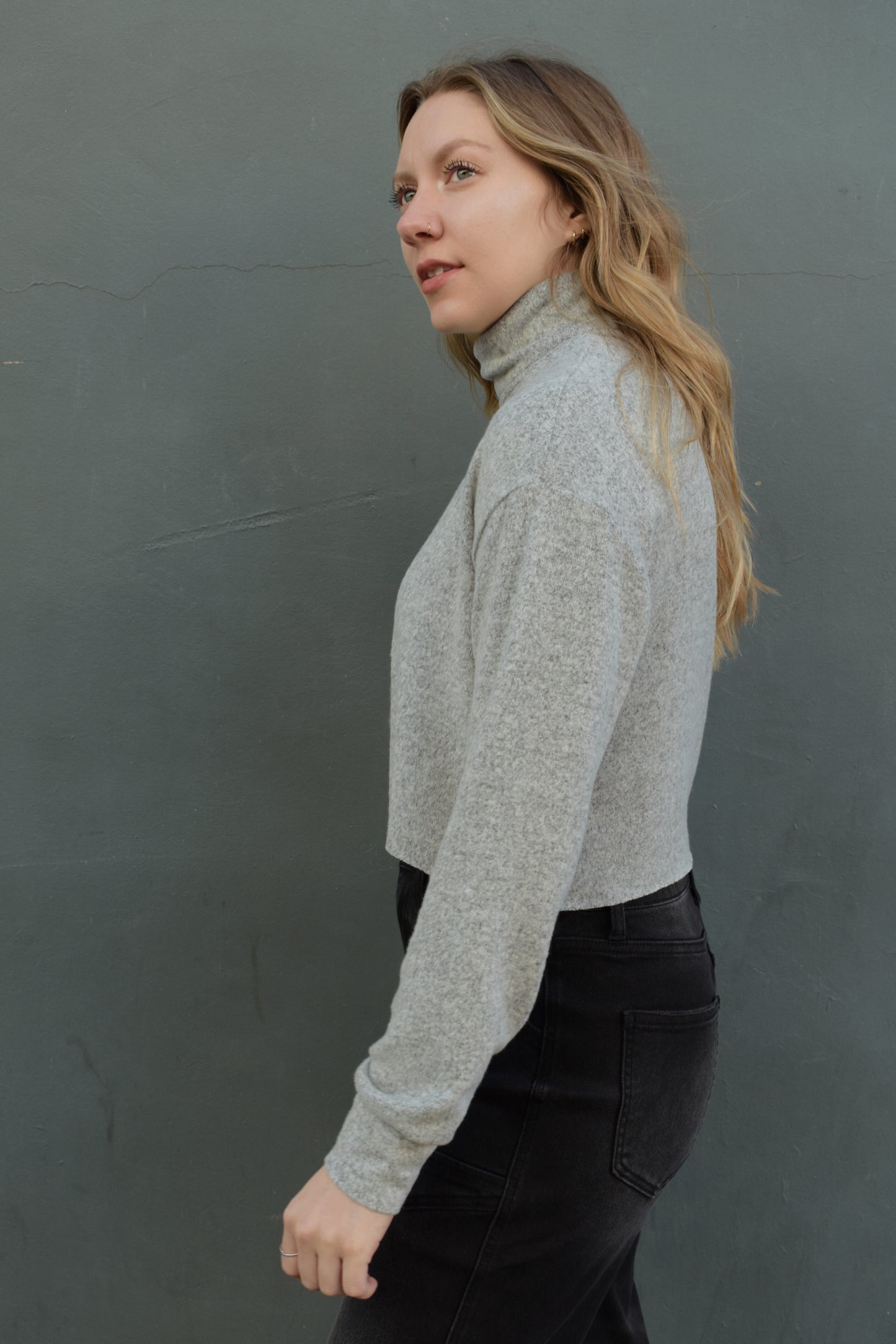 high neck hacci sweater