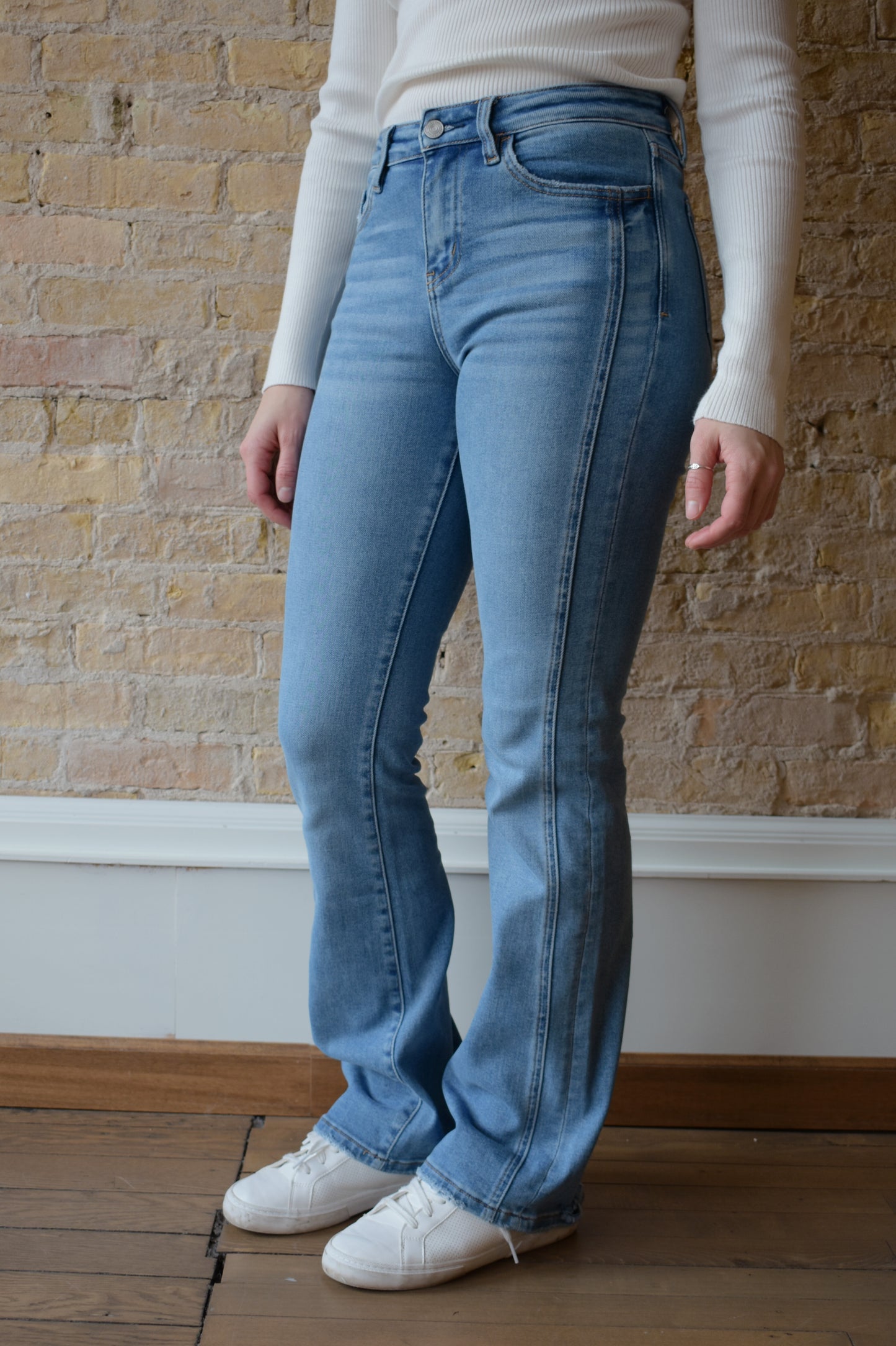 seamed bootcut jeans