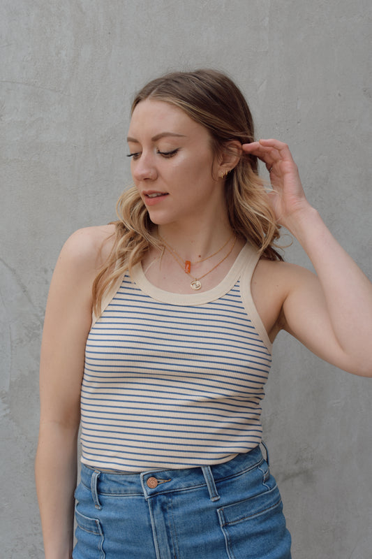 striped ribbed tank