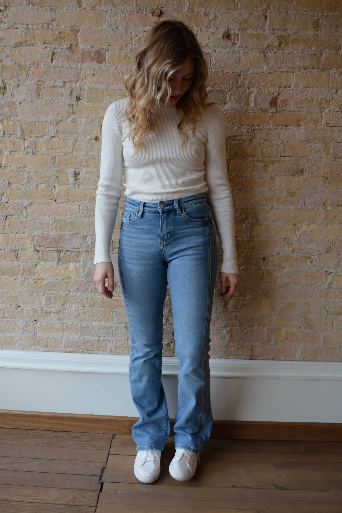 seamed bootcut jeans